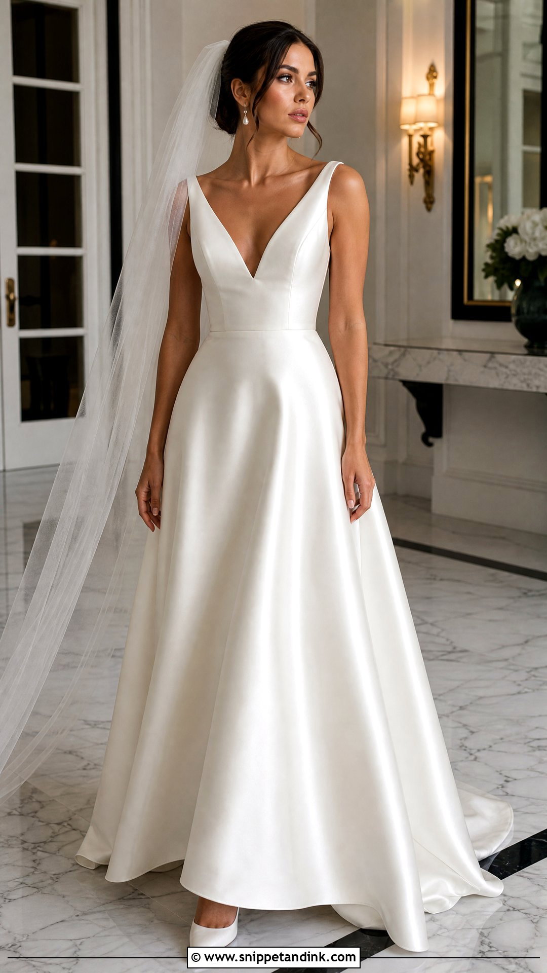 Satin A Line Wedding Dress - Snippet and Ink - 20 No Lace Wedding Dresses