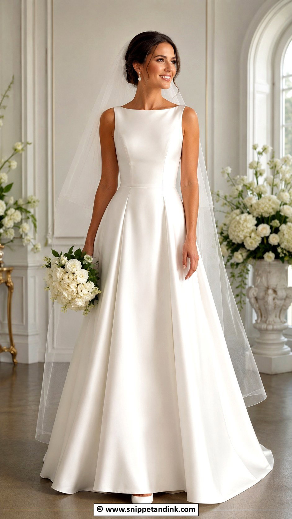 Satin A Line Wedding Dress - Snippet and Ink - 30 Simple Timeless Wedding Dress Ideas