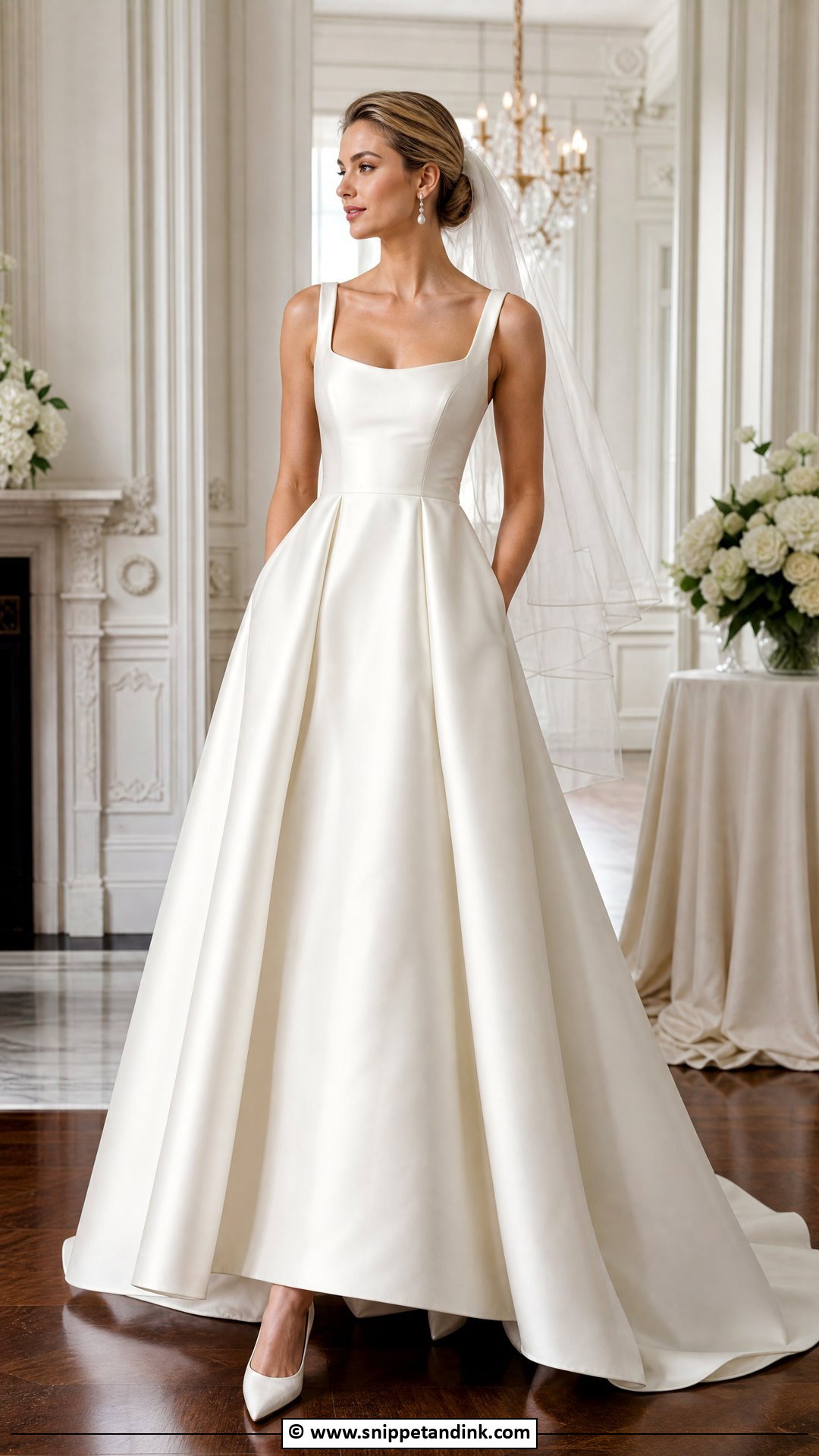 Satin A Line Wedding Dress - Snippet and Ink - 35 Classy Wedding Dress Ideas