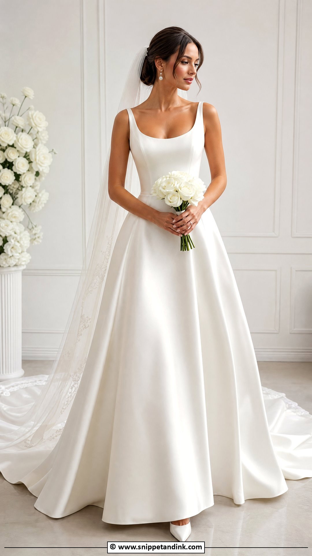 Satin A Line Wedding Dress - Snippet and Ink - 35 Elegant Wedding Dress Ideas