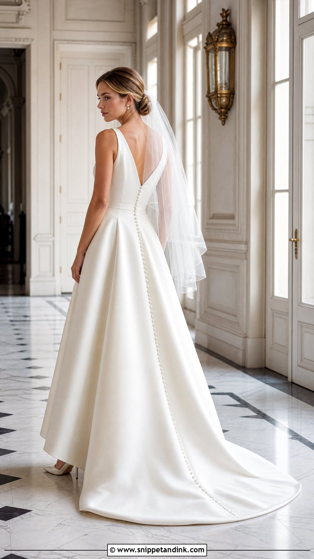 Satin A Line Wedding Dress With Buttons Down Back - Snippet and Ink - 20 Wedding Dress Buttons Down Back Ideas