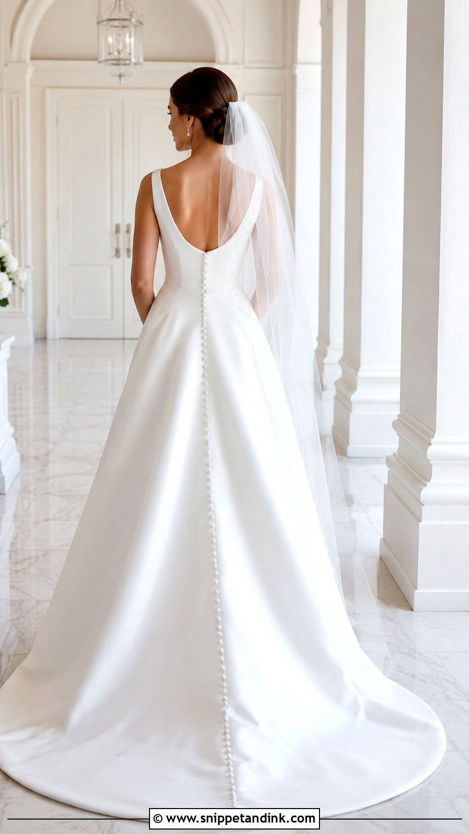 Satin A Line Wedding Dress With Buttons - Snippet and Ink - 25 Satin a Line Wedding Dress Ideas