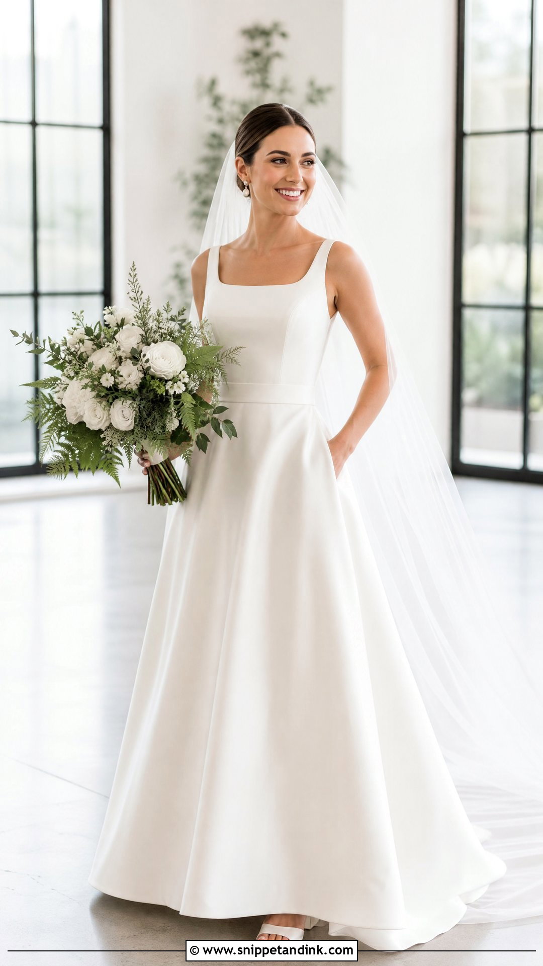 Satin A Line Wedding Dress With Pockets - Snippet and Ink - 20 Satin Aline Wedding Dress Ideas