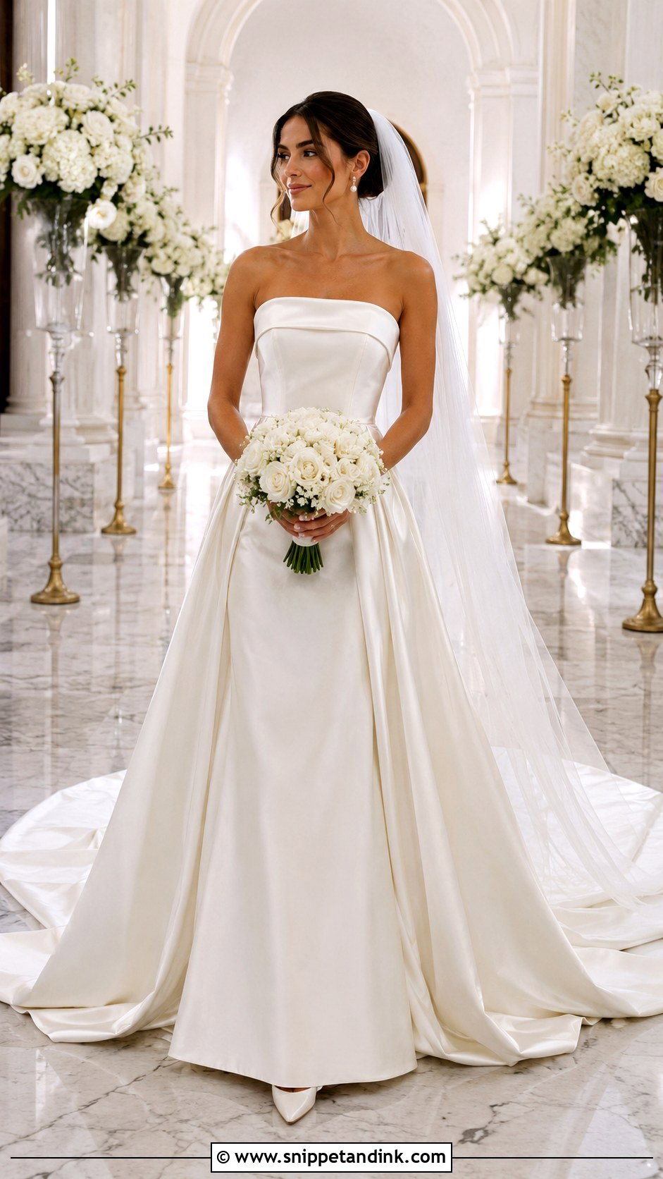 Satin A Line Wedding Dress With Train - Snippet and Ink - 25 Satin a Line Wedding Dress Ideas