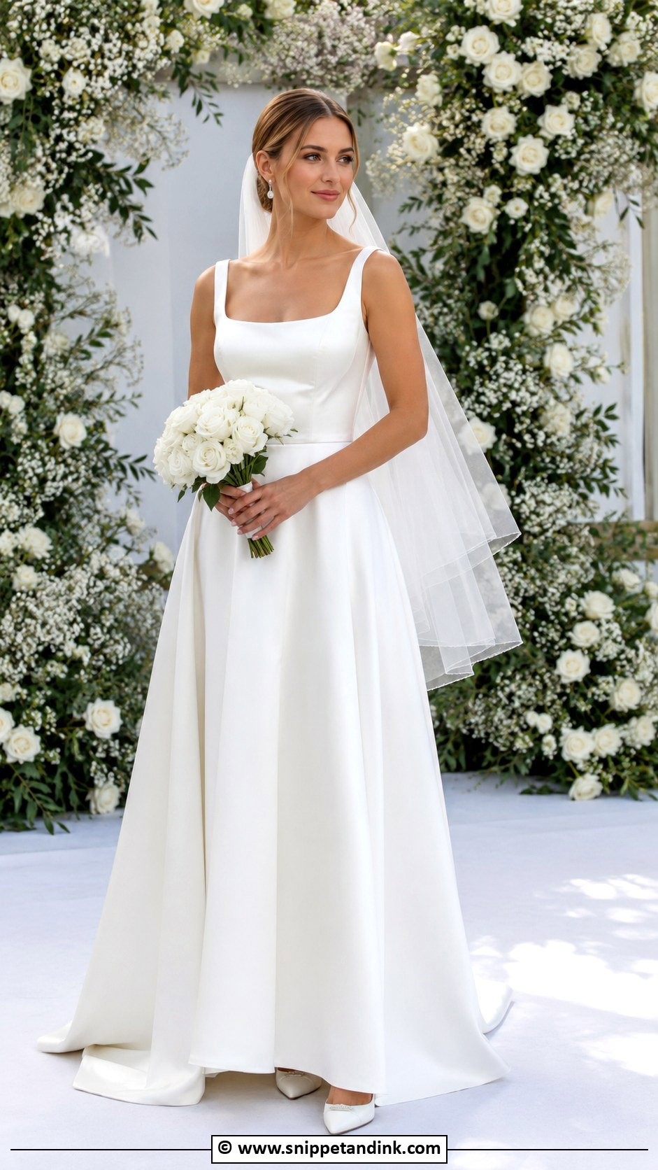 Satin A Line Wedding Dress - Snippet and Ink - 25 Elegant Satin Wedding Dress Ideas