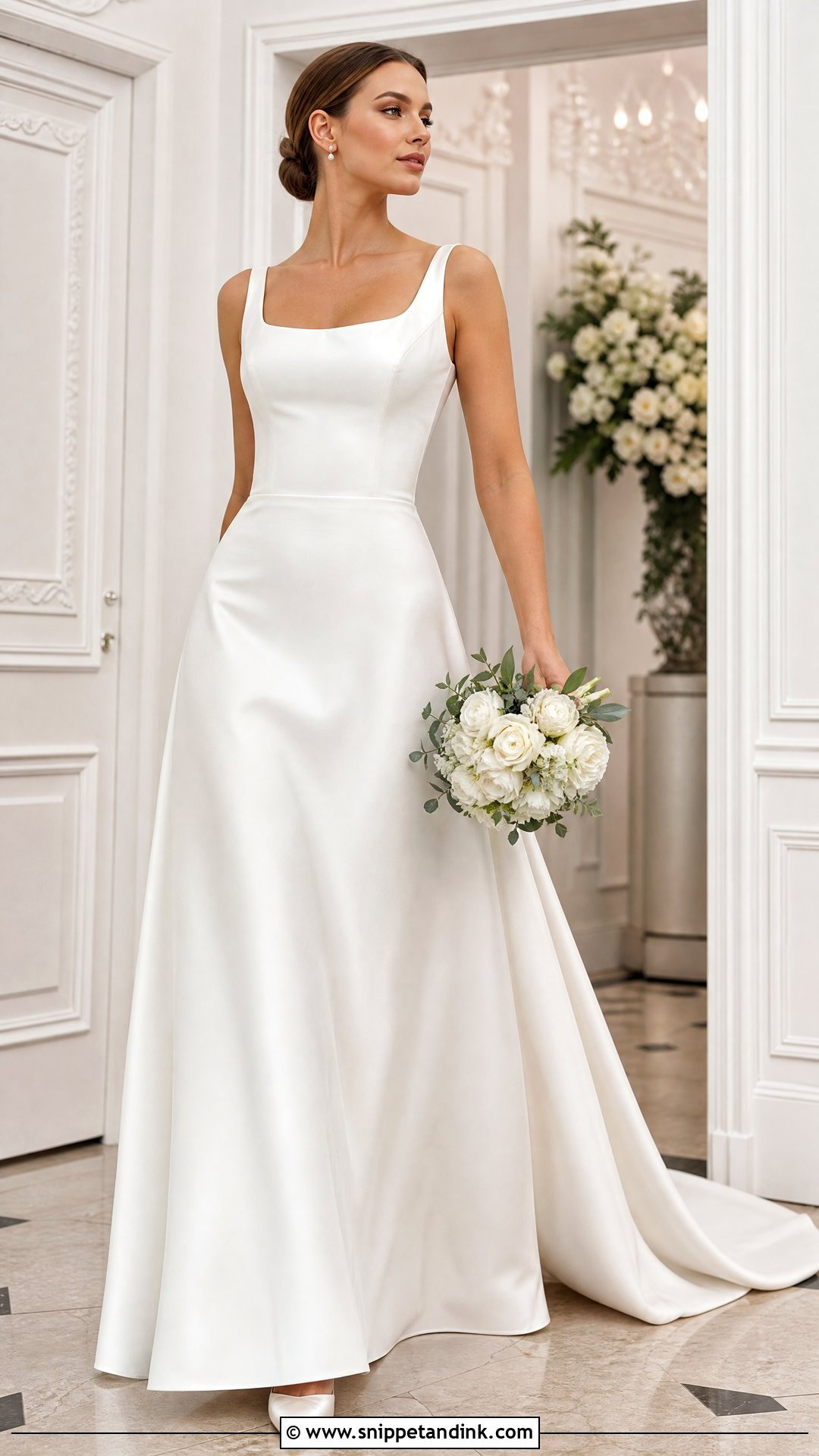 Satin A Line Wedding Gown - Snippet and Ink - 25 A Line Wedding Gown Ideas