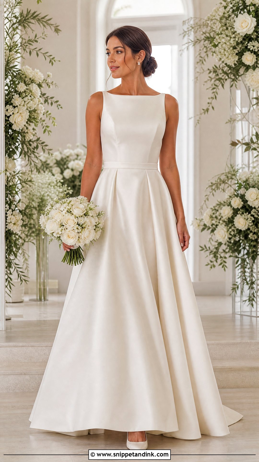Satin A Line Wedding Gown - Snippet and Ink - 25 Elegant Wedding Gown Ideas