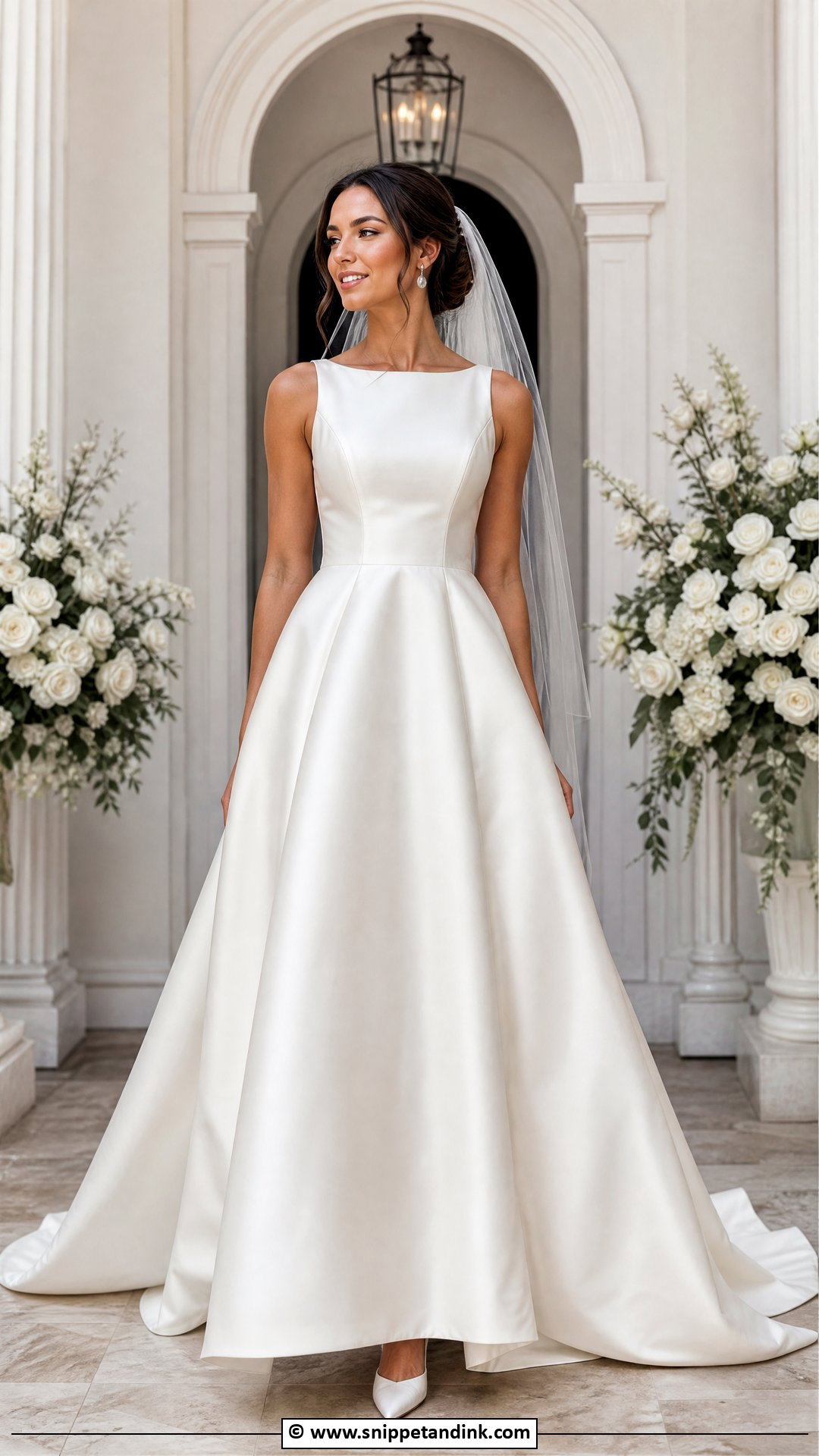 Satin A Line Wedding Gown - Snippet and Ink - 35 Latest Wedding Gowns