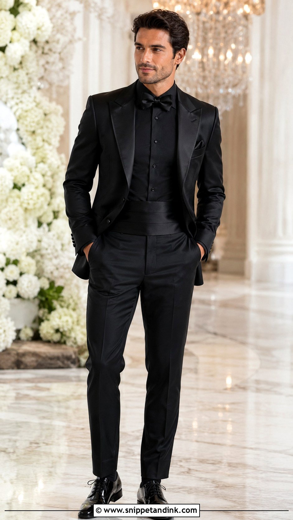 Satin All Black Tux - Snippet and Ink - 20 All Black Tux Wedding Ideas