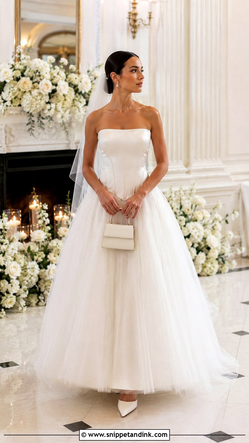 Satin And Tulle Ballerina Wedding Dress - Snippet and Ink - 20 Ballerina Wedding Dress Ideas