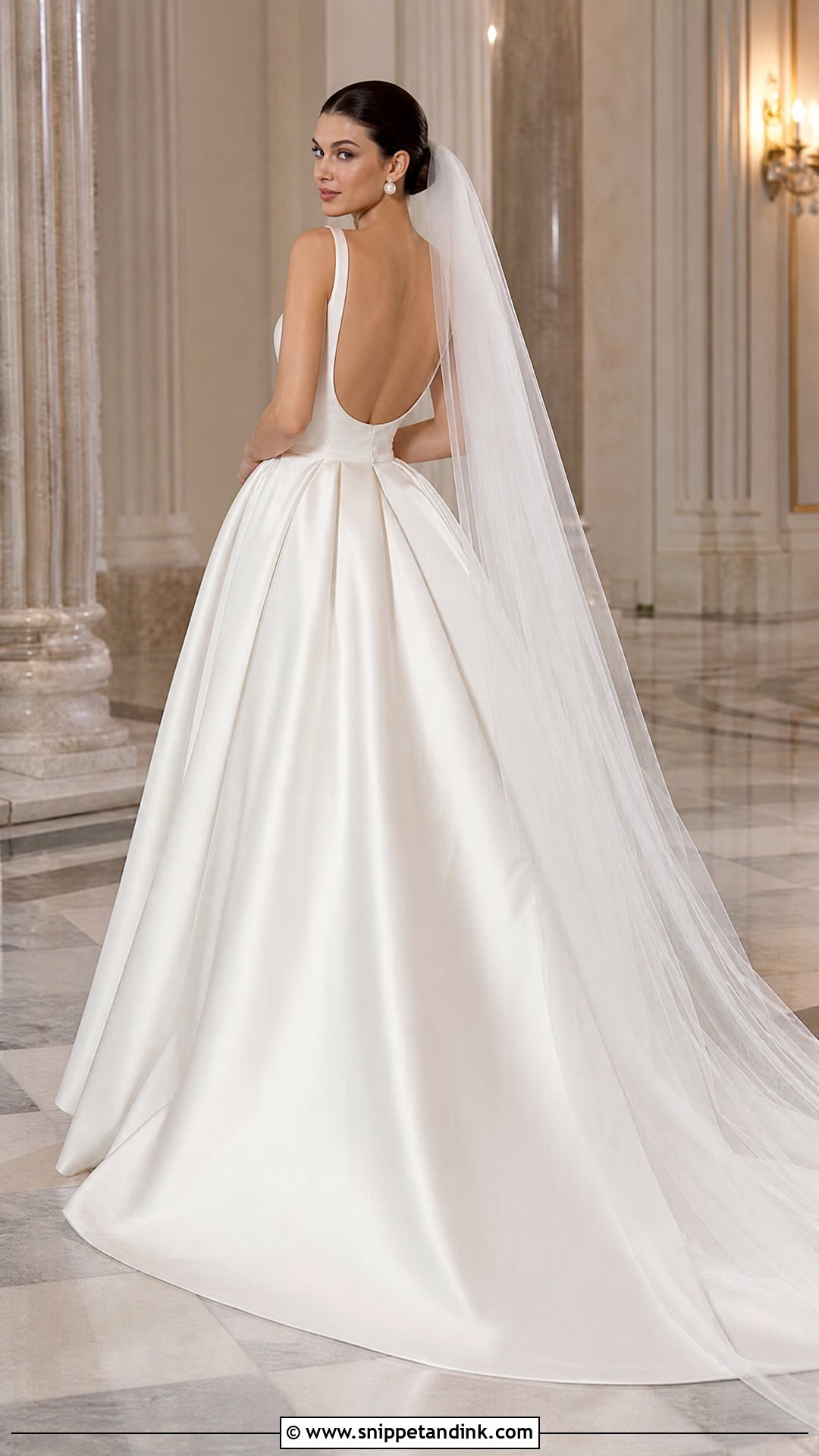 Satin Backless Ball Gown Wedding Dress - Snippet and Ink - 20 Satin Backless Wedding Dress Ideas