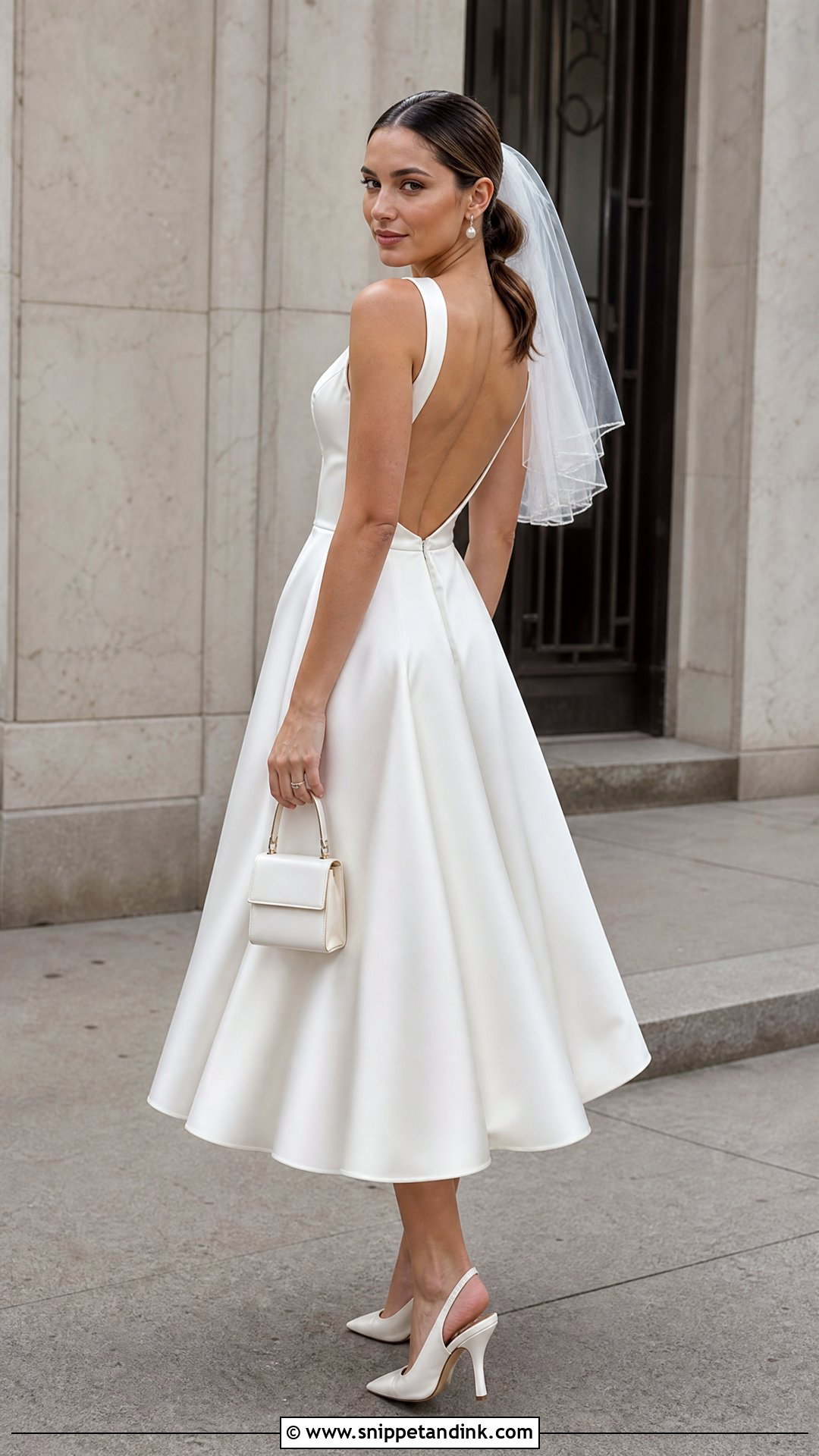 Satin Backless Midi Wedding Dress - Snippet and Ink - 20 Satin Backless Wedding Dress Ideas
