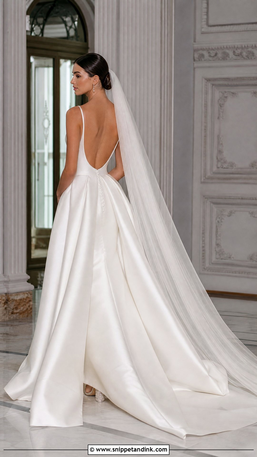 Satin Backless Wedding Dress With Overskirt - Snippet and Ink - 20 Satin Backless Wedding Dress Ideas