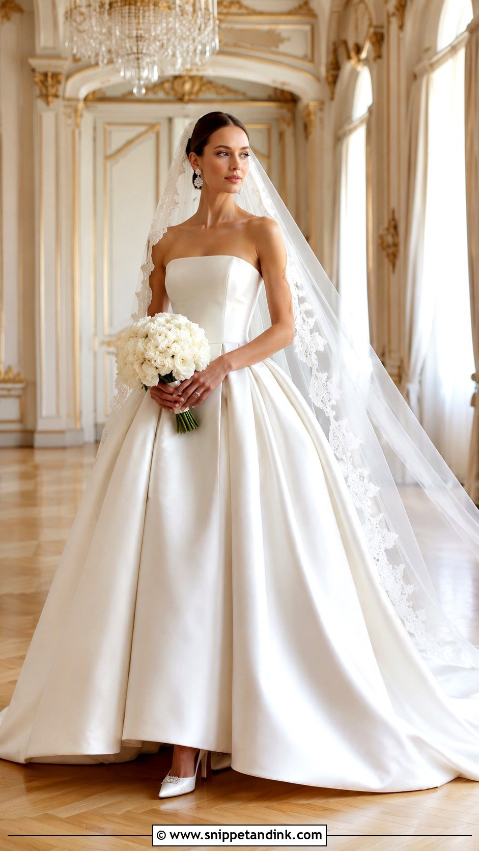 Satin Ball Gown Bridal Look - Snippet and Ink - 20 Bridal Styles