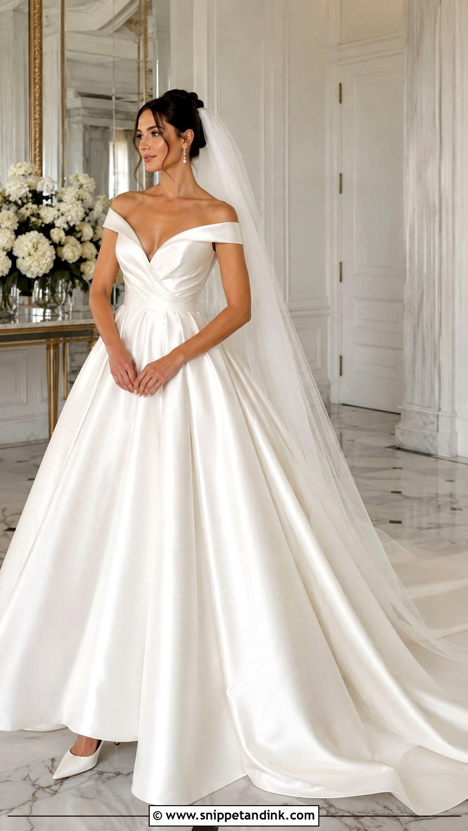 Satin Ball Gown Cathedral Wedding Dress - Snippet and Ink - 30 Cathedral Wedding Dress Ideas