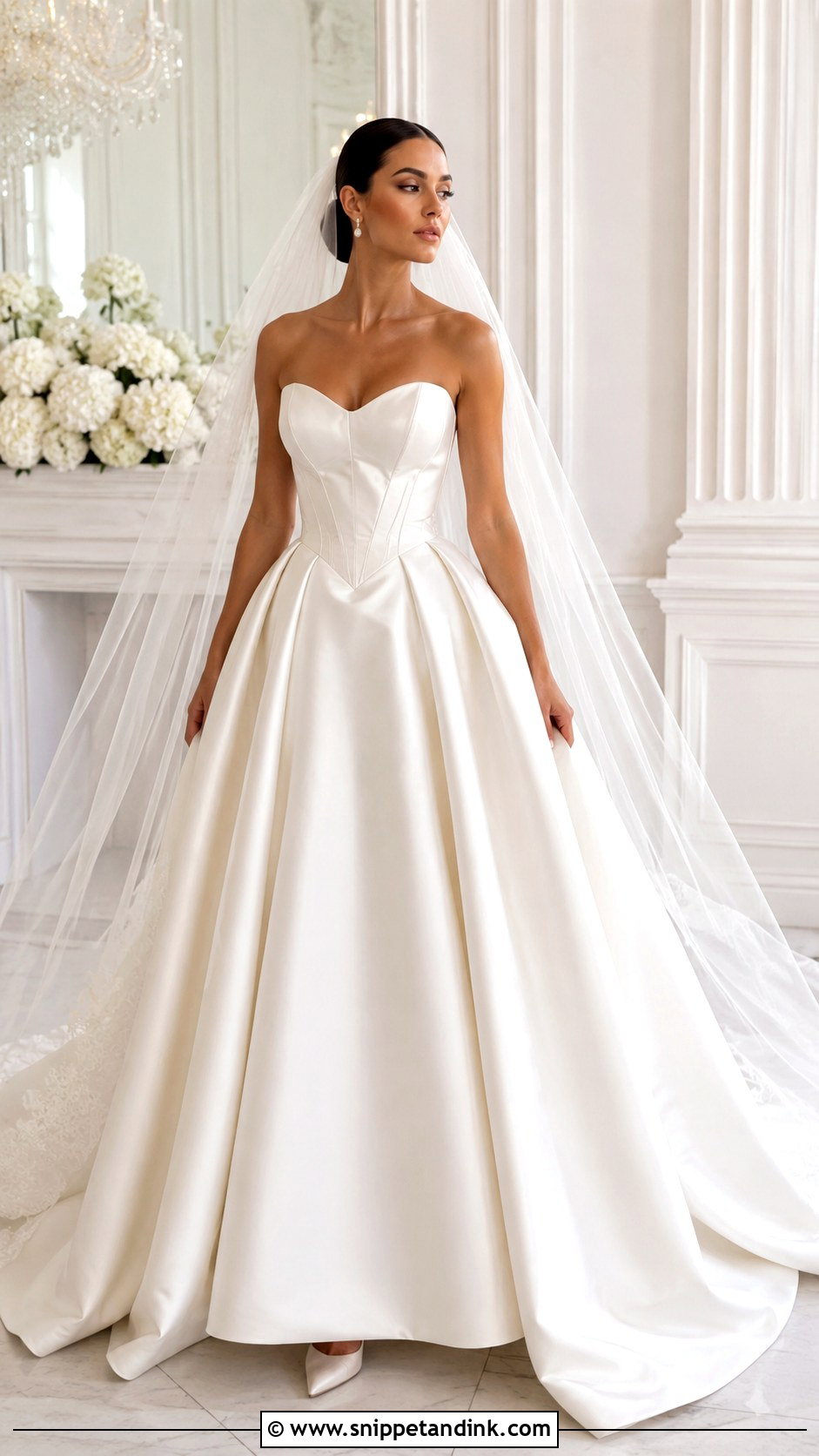 Satin Ball Gown Corseted Wedding Dress - Snippet and Ink - 20 Corseted Wedding Dress Ideas