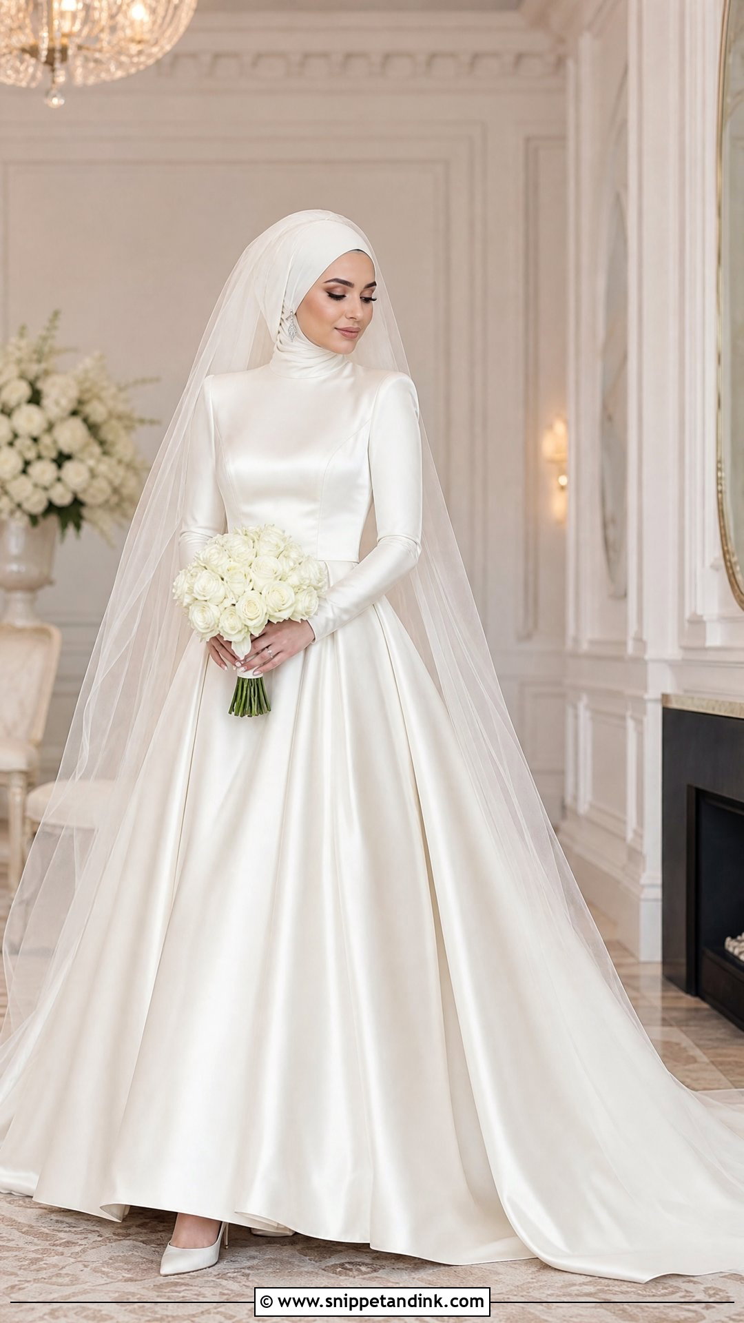 Satin Ball Gown Hijabi Wedding Dress - Snippet and Ink - 20 Hijabi Wedding Dress Gowns