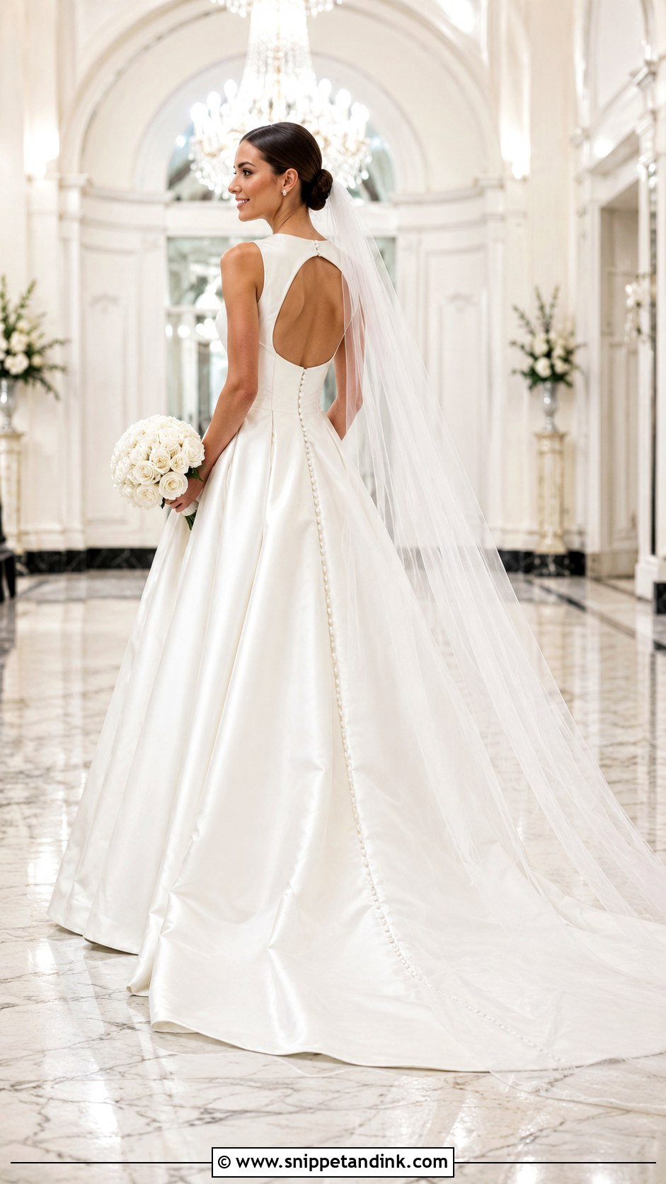 Satin Ball Gown Keyhole Back Wedding Dress - Snippet and Ink - 20 Keyhole Wedding Dress Ideas