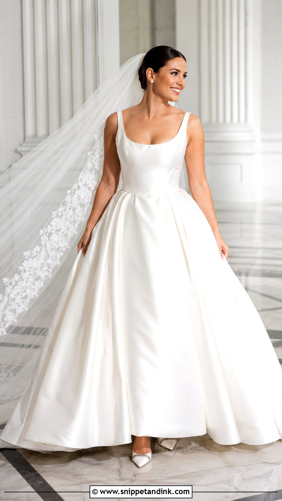 Satin Ball Gown Midsize Wedding Dress - Snippet and Ink - 20 Midsize Wedding Dresses