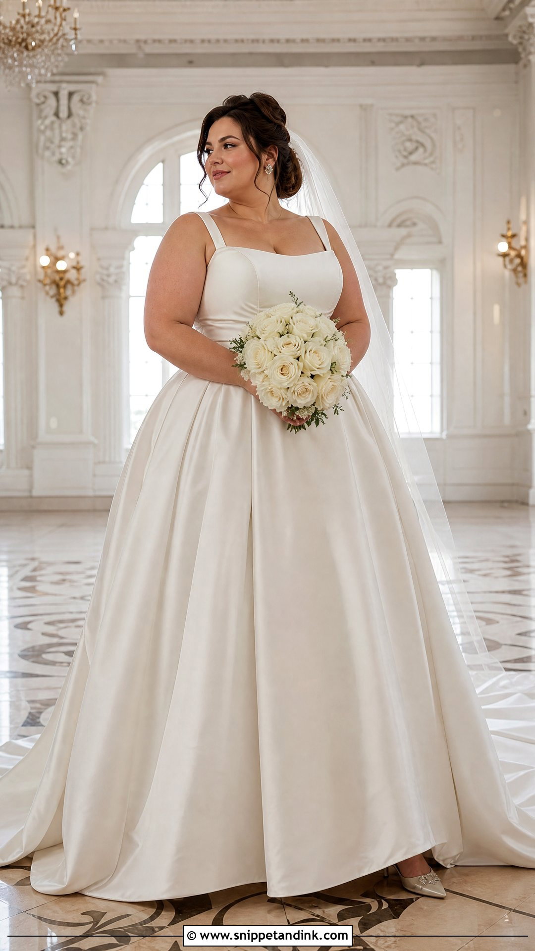 Satin Ball Gown Plus Size Wedding Gown - Snippet and Ink - 20 Wedding Gowns for Plus Size Brides