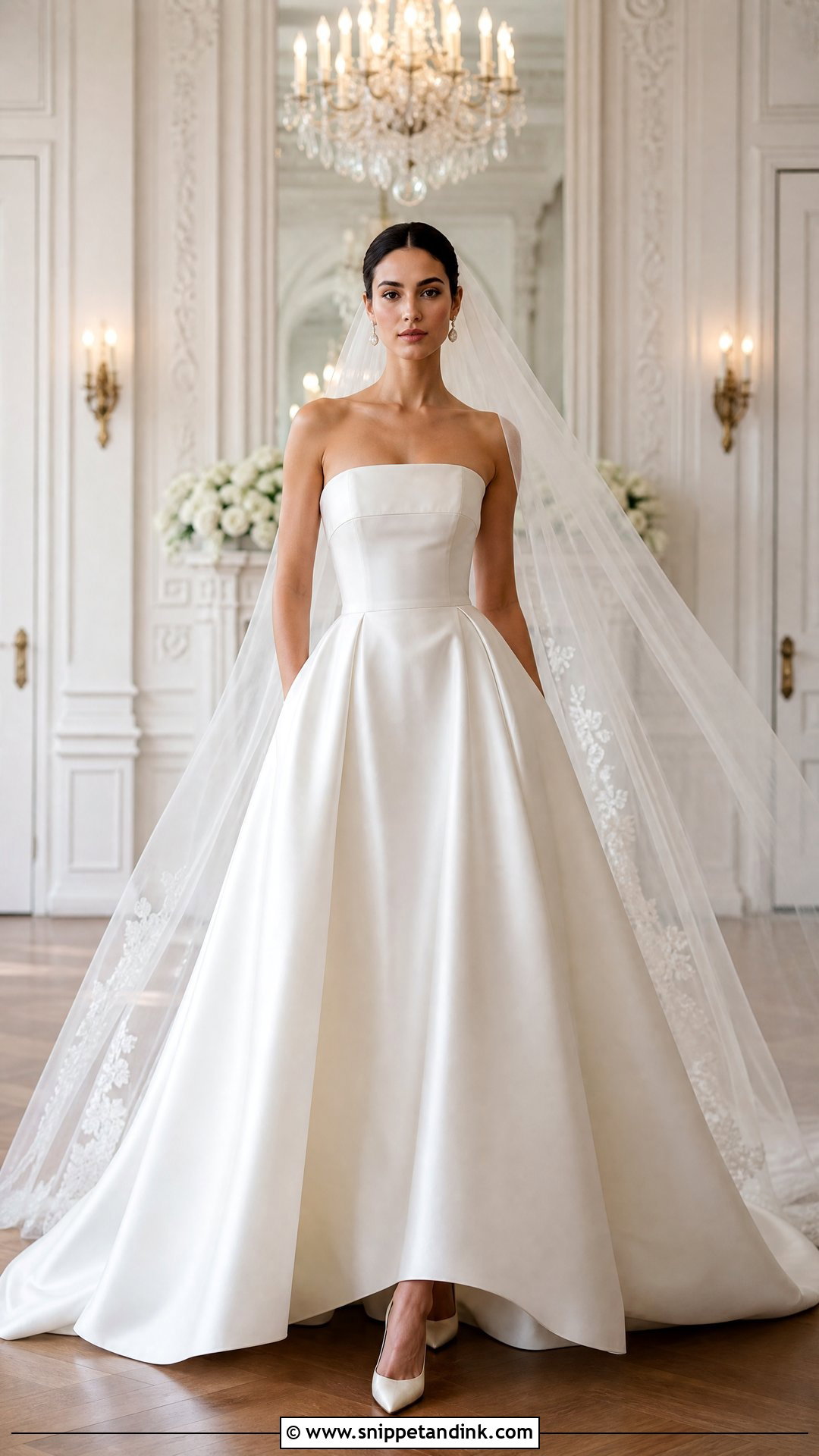 Satin Ball Gown Tube Wedding Gown - Snippet and Ink - 20 Tube Wedding Gown Ideas