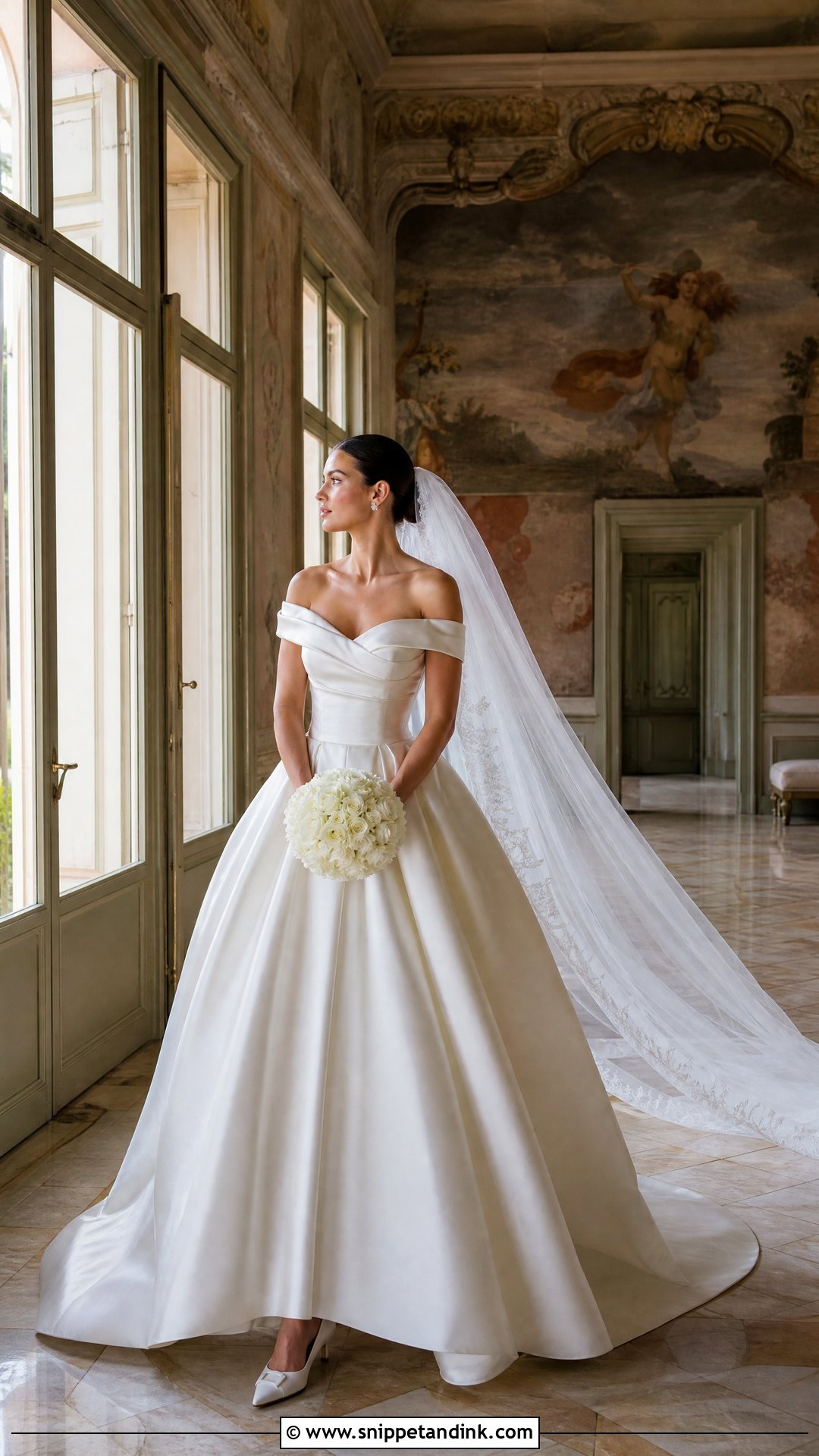 Satin Ball Gown Tuscan Wedding Dress - Snippet and Ink - 20 Tuscan Wedding Dress Ideas