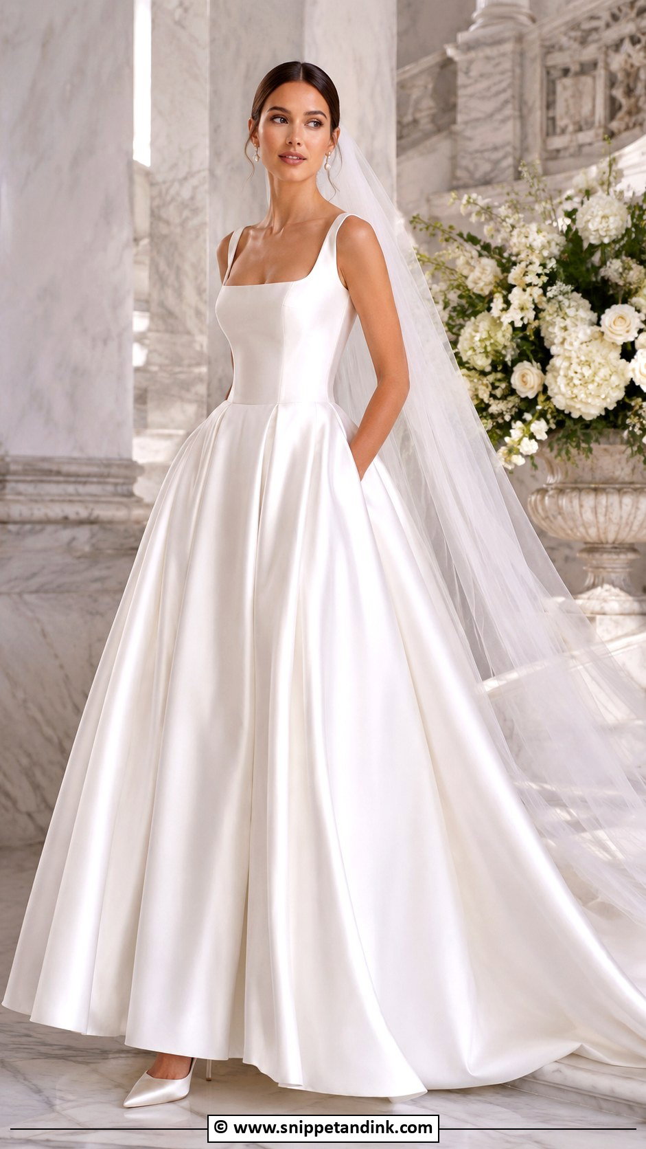 Satin Ball Gown Wedding Dress - Snippet and Ink - 35 Timeless Wedding Dress Ideas