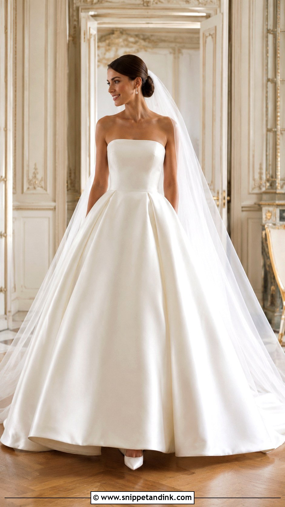 Satin Ball Gown Wedding Dress - Snippet and Ink - 30 Wedding Ball Gown Ideas