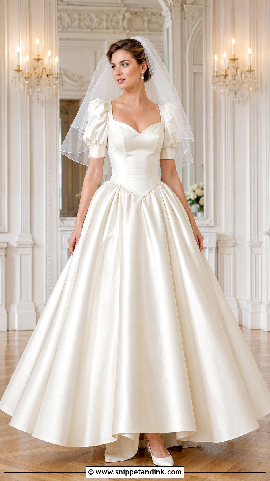 Satin Ball Gown Wedding Dress - Snippet and Ink - 20 1990 Wedding Dress Ideas