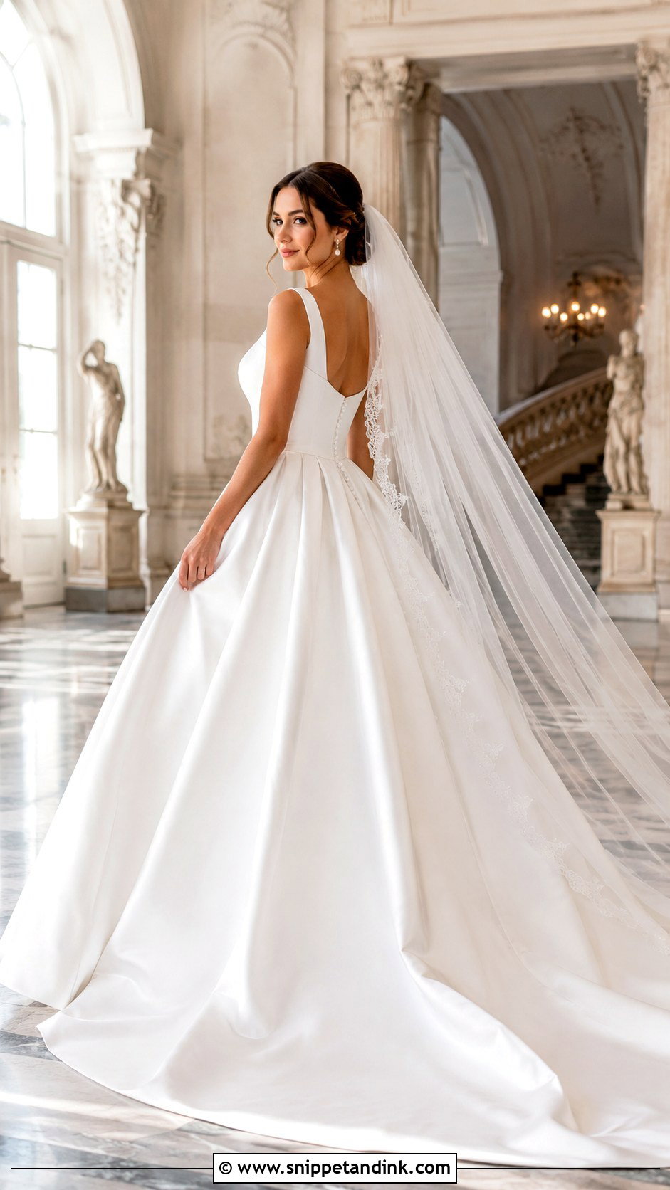 Satin Ball Gown Wedding Dress - Snippet and Ink - 20 Vintage Satin Wedding Dress Ideas
