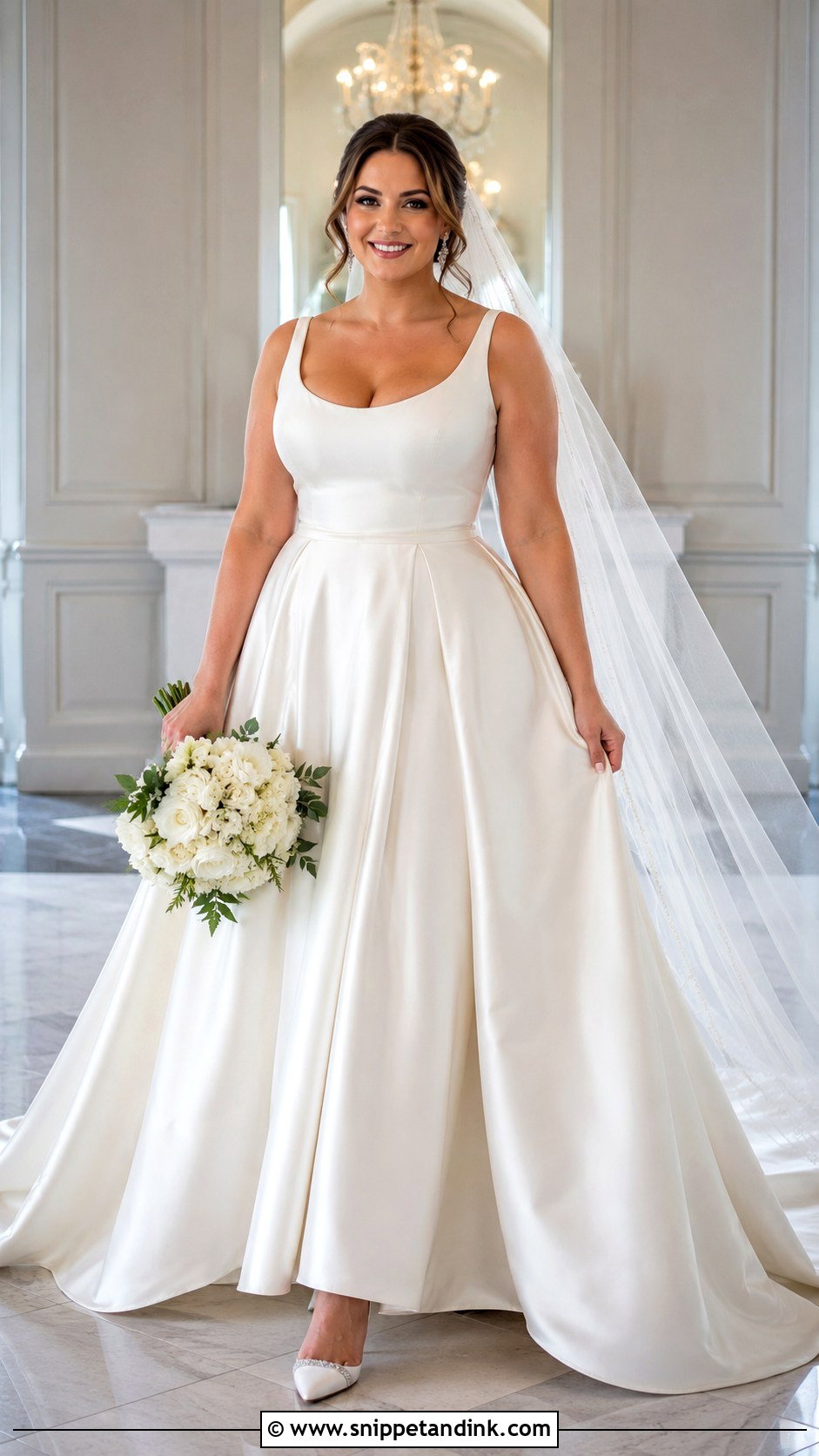 Satin Ball Gown Wedding Dress - Snippet and Ink - 20 Wedding Dresses for Curvy Women