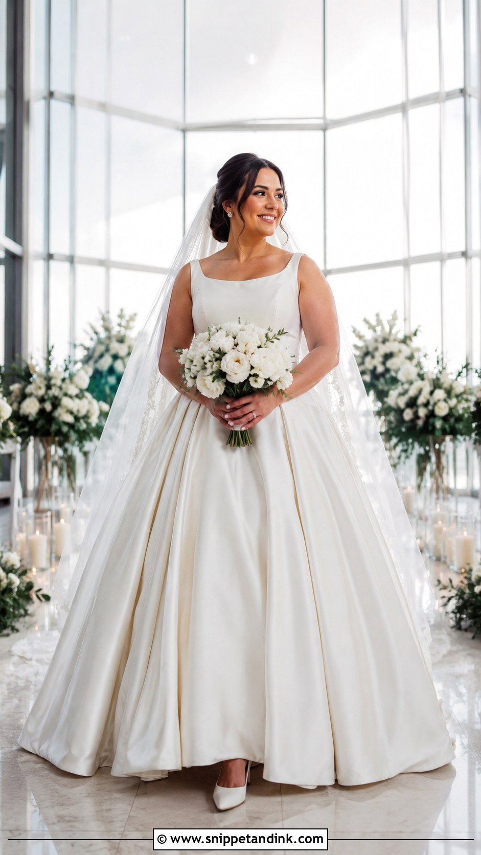 Satin Ball Gown Wedding Dress - Snippet and Ink - 20 Wedding Dresses for Midsize Brides