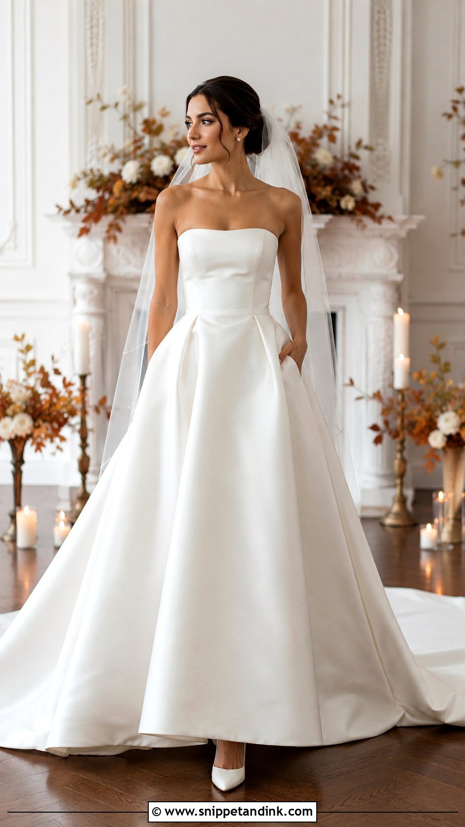 Satin Ball Gown Wedding Dress - Snippet and Ink - 25 Fall Wedding Dresses Bride