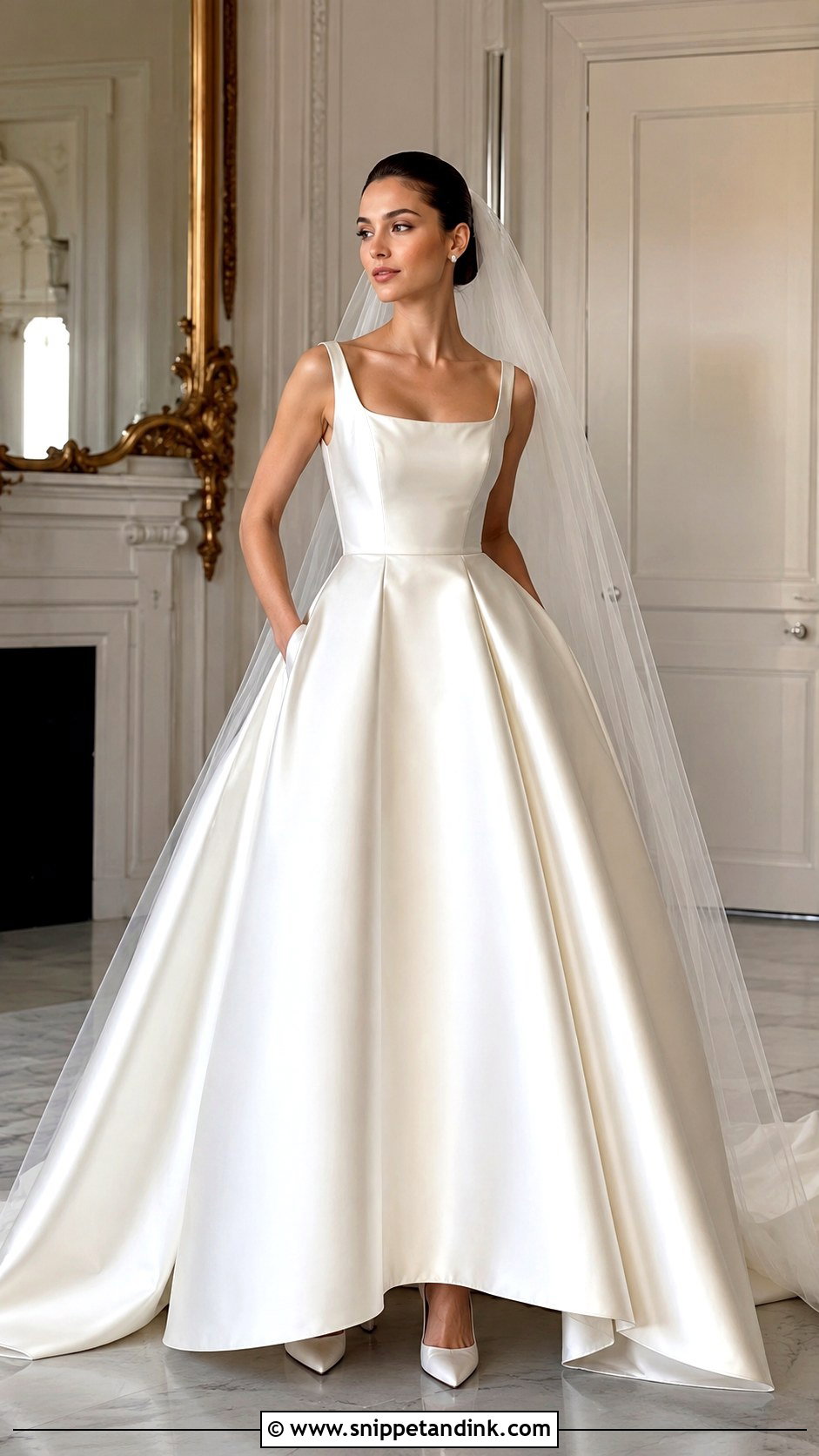 Satin Ball Gown Wedding Dress - Snippet and Ink - 25 Old Money Wedding Dresses