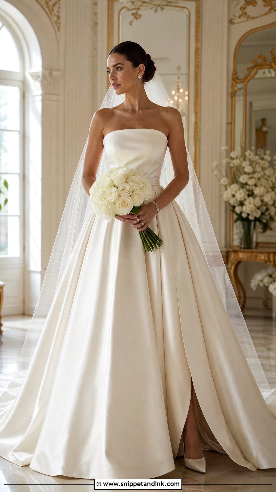 Satin Ball Gown Wedding Dress - Snippet and Ink - 20 Boujee Wedding Dress Ideas