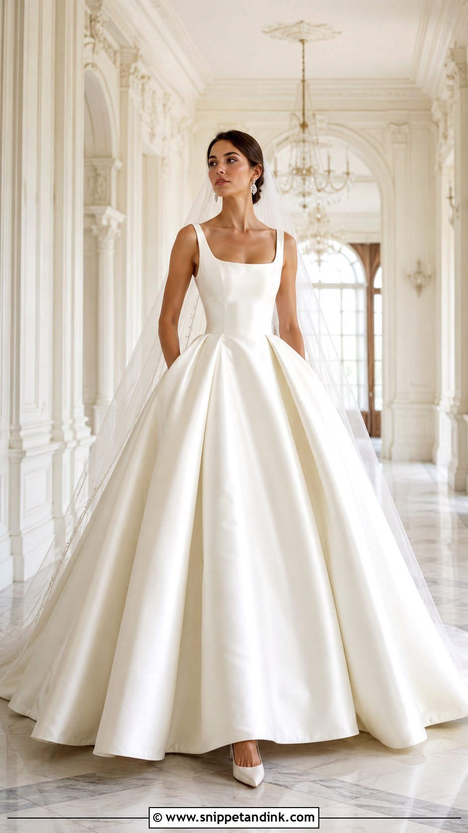 Satin Ball Gown Wedding Dress - Snippet and Ink - 20 Glamour Wedding Dress Ideas