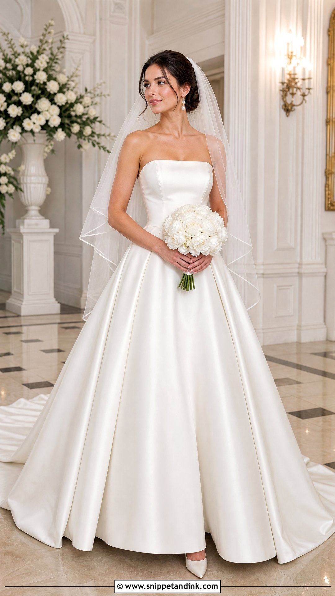 Satin Ball Gown Wedding Dress - Snippet and Ink - 20 Wedding Dress Material Fabrics Ideas