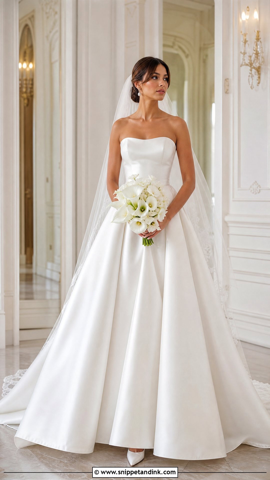 Satin Ball Gown Wedding Dress - Snippet and Ink - 20 Wedding Dress Material Ideas