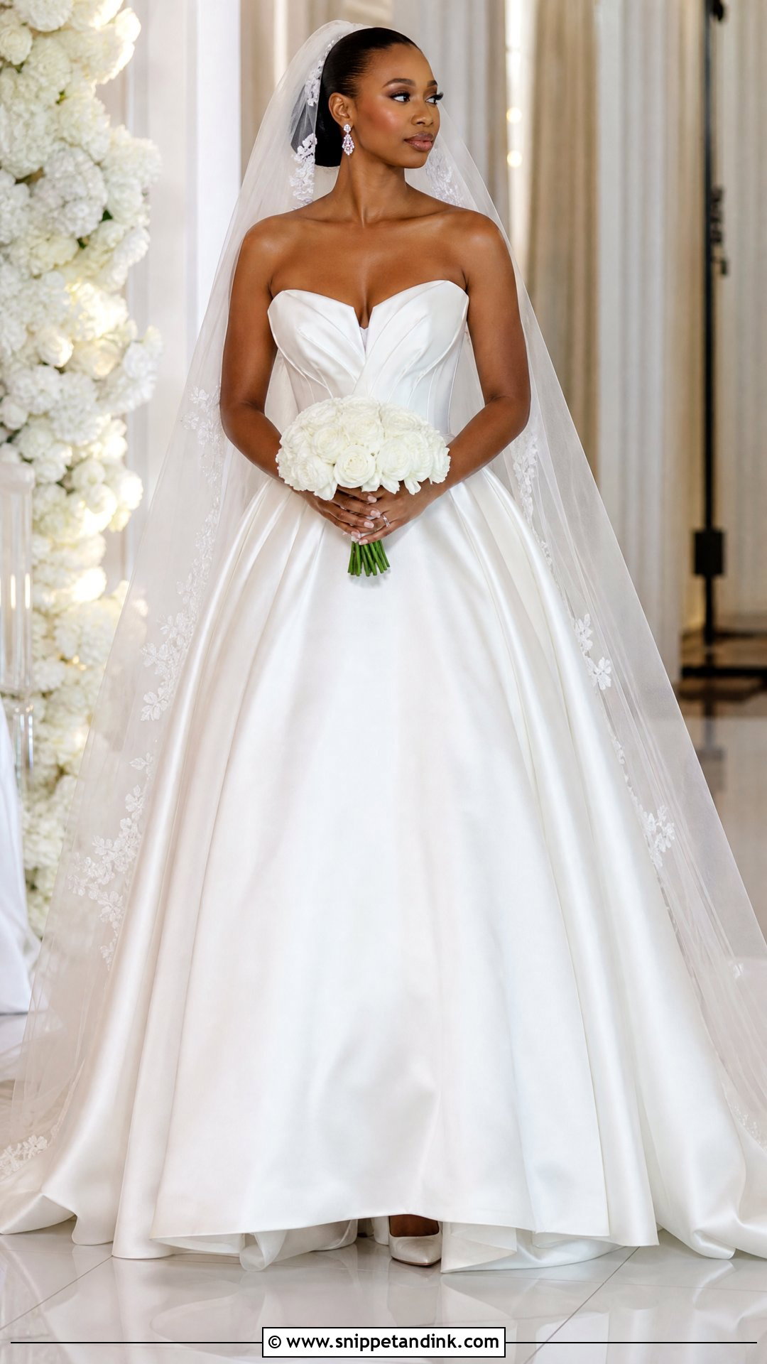 Satin Ball Gown Wedding Dress - Snippet and Ink - 20 Wedding Dresses for Black Women