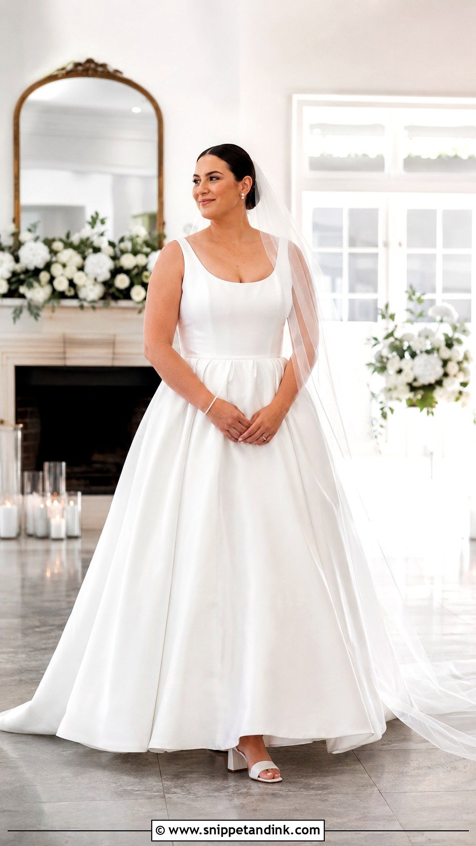 Satin Ball Gown Wedding Dress - Snippet and Ink - 20 Midsize Bride Wedding Dress Ideas