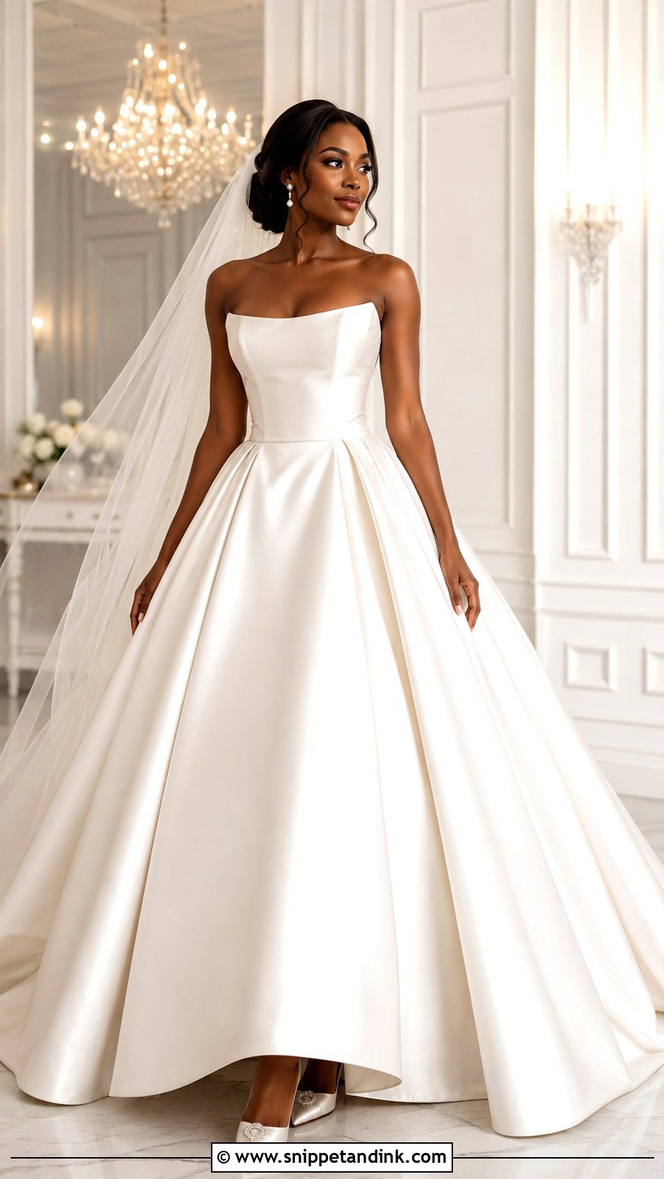 Satin Ball Gown Wedding Dress For Black Women - Snippet and Ink - 30 Wedding Dress Black Women Ideas