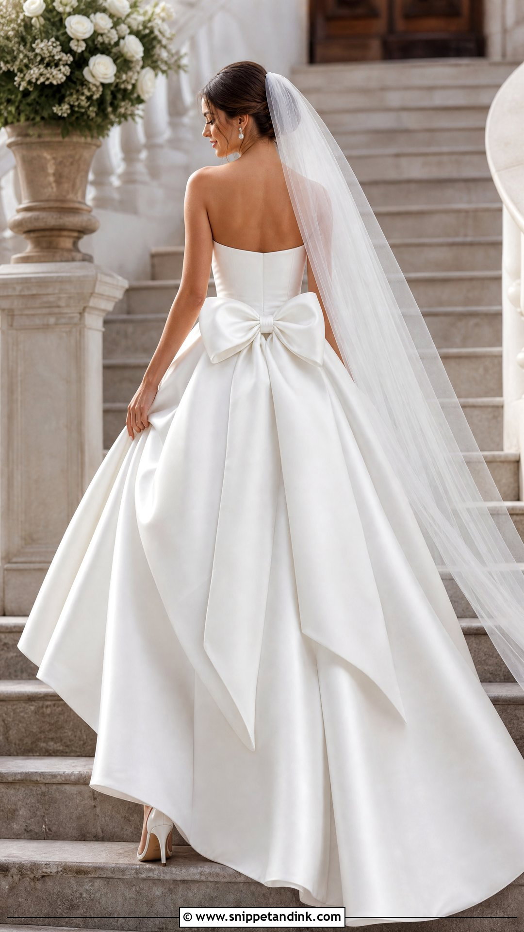 Satin Ball Gown Wedding Dress With Bow Back - Snippet and Ink - 25 Satin Ball Gown Wedding Dress Ideas