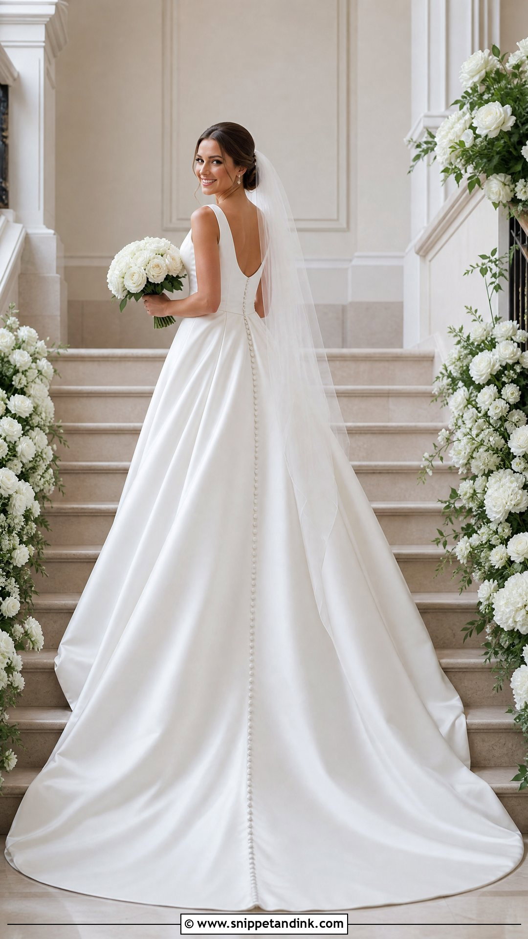 Satin Ball Gown Wedding Dress With Chapel Train - Snippet and Ink - 25 Satin Ball Gown Wedding Dress Ideas