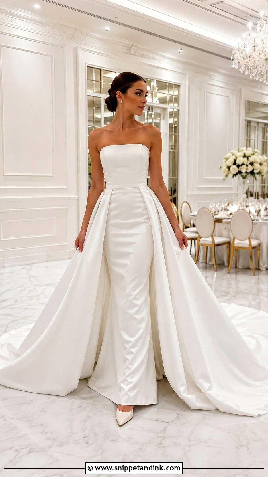 Satin Ball Gown Wedding Dress With Detachable Skirt - Snippet and Ink - 20 Wedding Dresses with Detachable Skirt