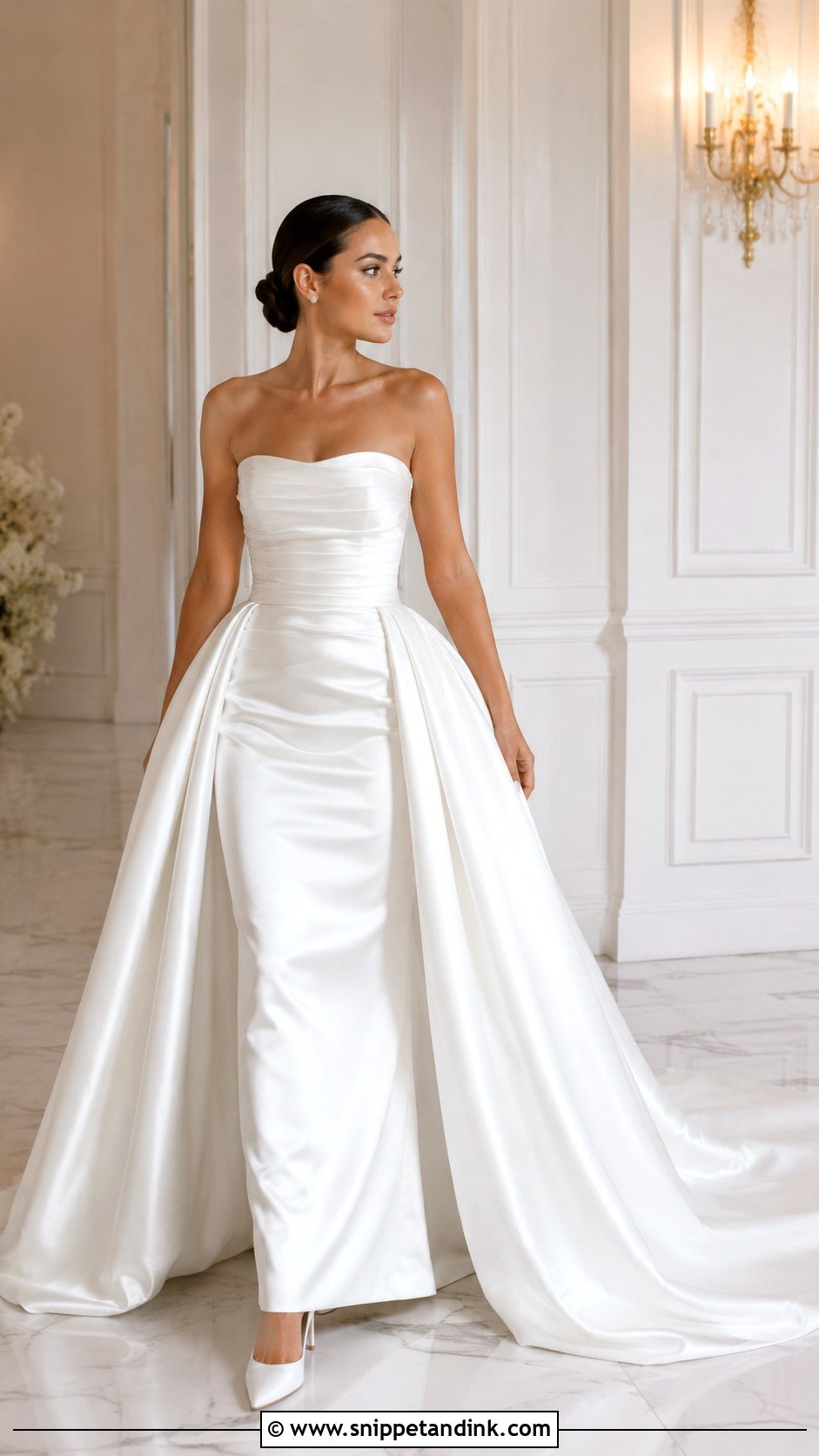 Satin Ball Gown Wedding Dress With Overskirt - Snippet and Ink - 25 Wedding Dress with Overskirt Ideas