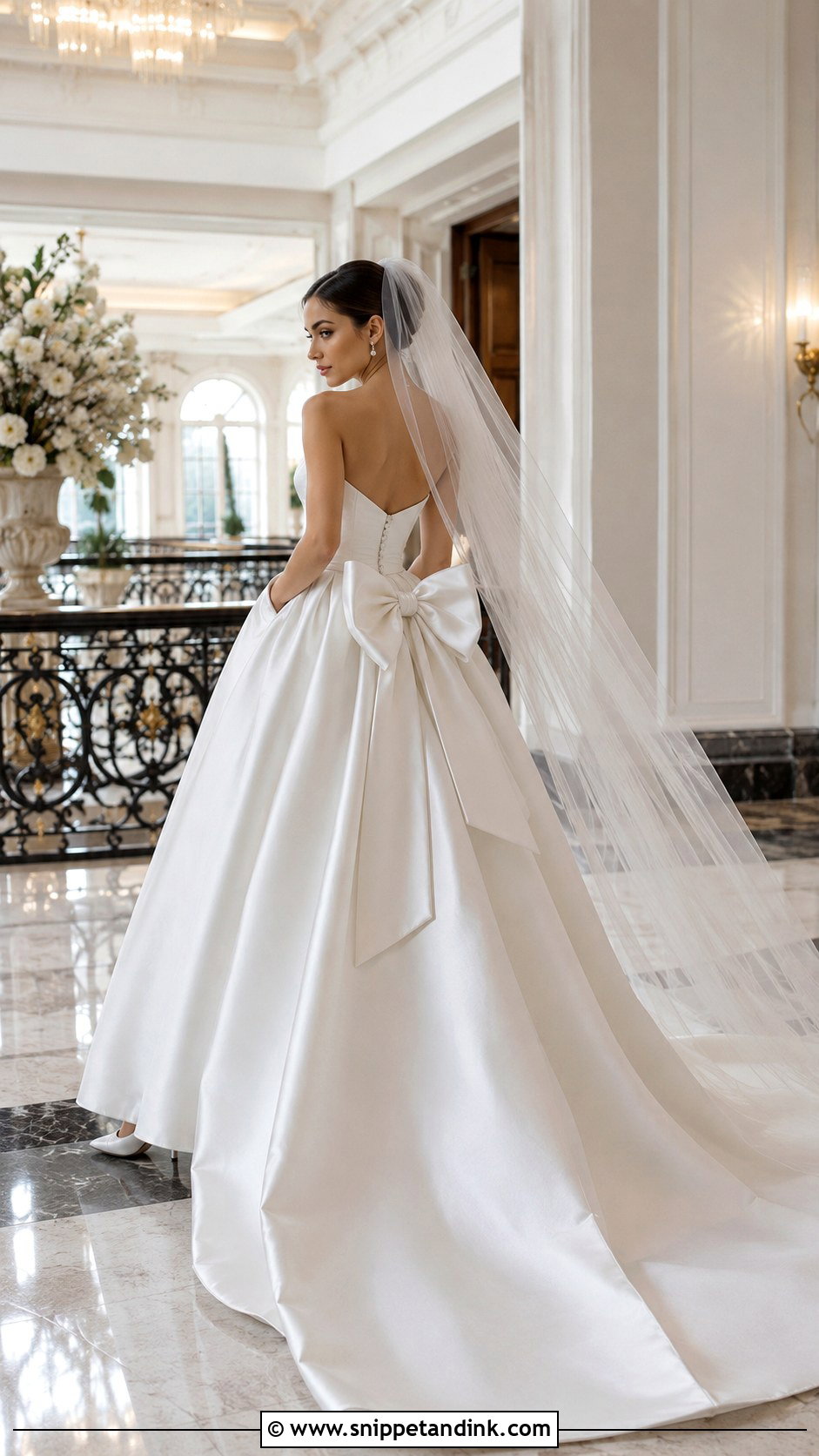 Satin Ball Gown Wedding Dress with Back Bow - Snippet and Ink - 20 Wedding Dresses with Bow