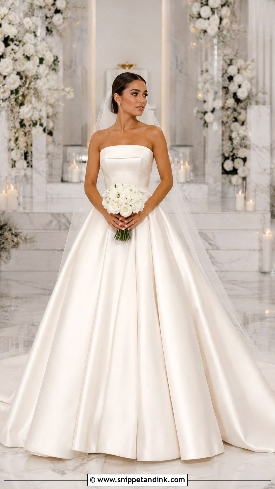 Satin Ball Gown Wedding Outfit - Snippet and Ink - 25 Wedding Outfits for Bride