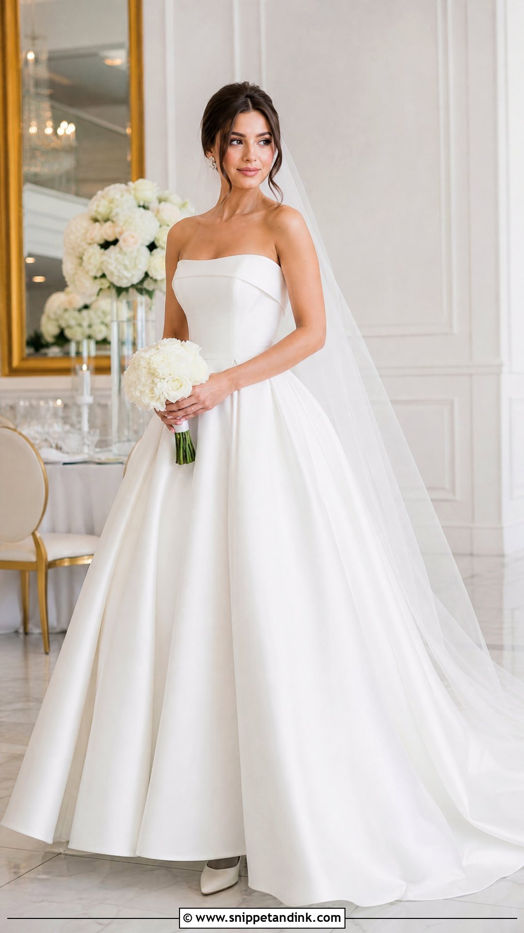 Satin Ball Gown White Wedding Dress - Snippet and Ink - 20 White Wedding Frocks Gowns