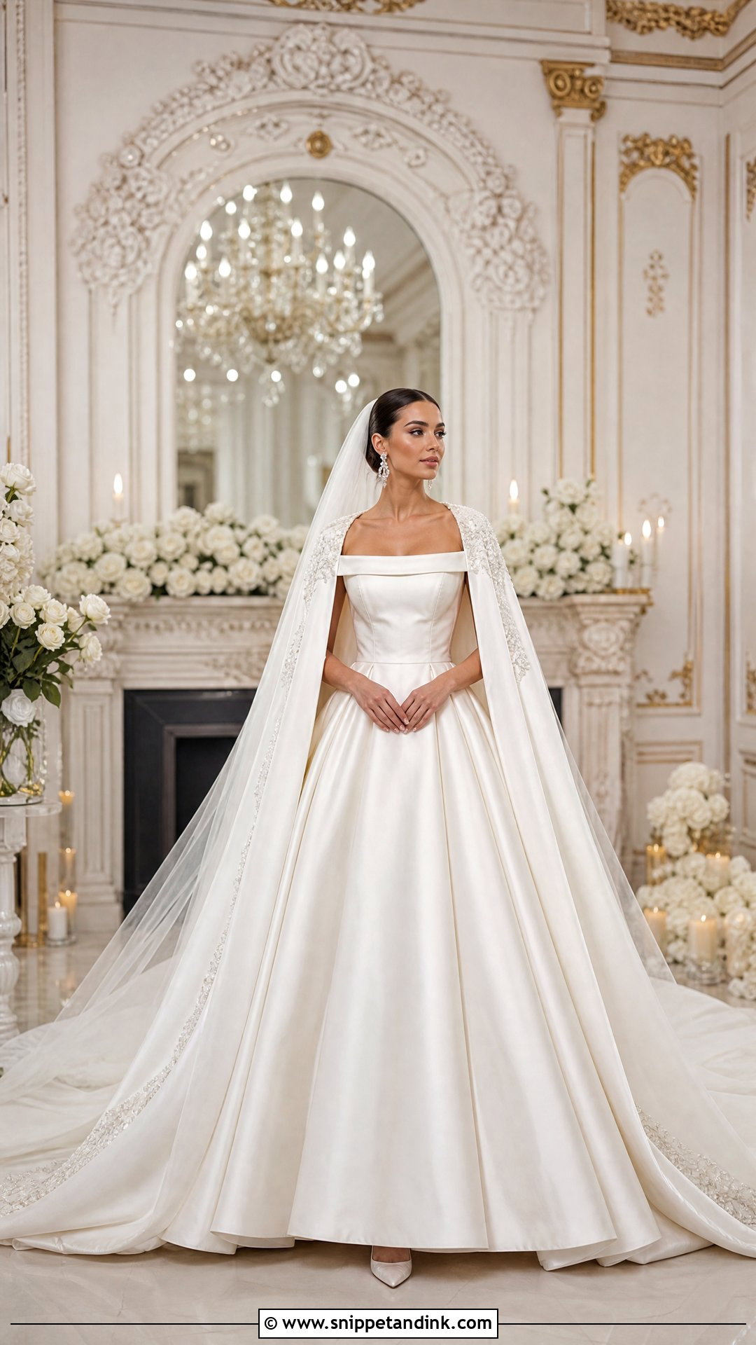 Satin Ball Gown Winter Wedding Dress - Snippet and Ink - 20 Wedding Dress for Winter Ideas