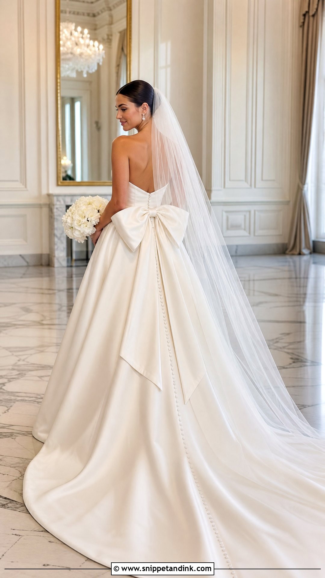 Satin Ballgown Wedding Dress With Bow - Snippet and Ink - 25 Satin Ballgown Wedding Dress Ideas